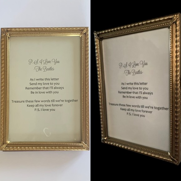 1960s Gold Table Frame Beatles Song P.S. I Love You - Picture 1 of 10